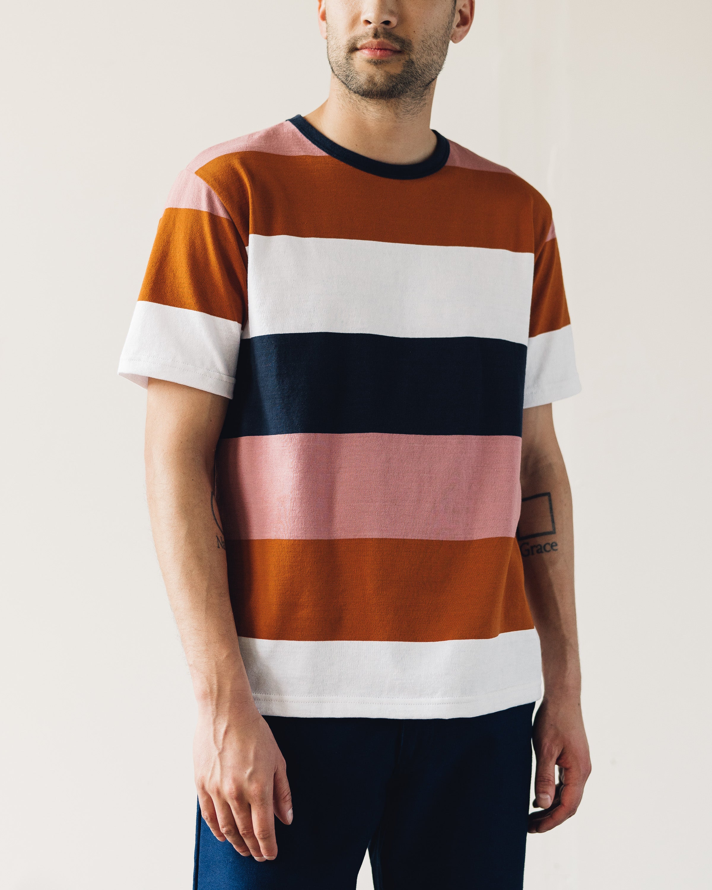 Arpenteur Match Tee Stripes Glasswing