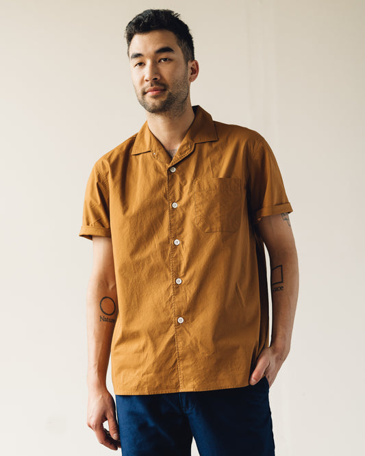 Arpenteur Pyjama Shirt, Camel Poplin