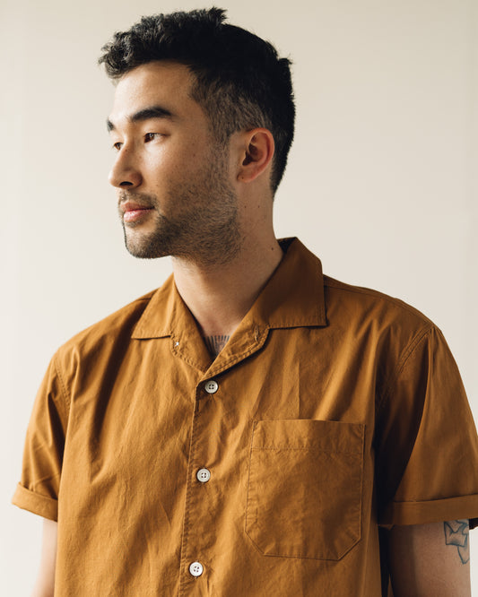 Arpenteur Pyjama Shirt, Camel Poplin