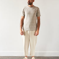 Arpenteur Fine Stripe Match Tee, White/Stone