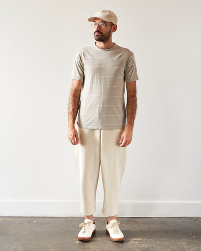 Arpenteur Fine Stripe Match Tee, White/Stone