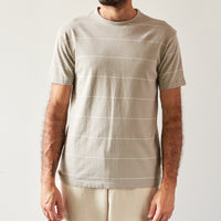 Arpenteur Fine Stripe Match Tee, White/Stone
