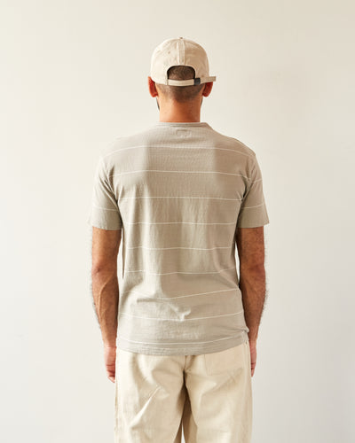 Arpenteur Fine Stripe Match Tee, White/Stone