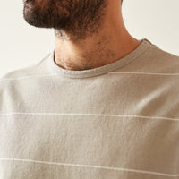 Arpenteur Fine Stripe Match Tee, White/Stone