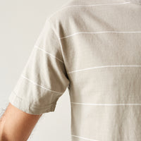 Arpenteur Fine Stripe Match Tee, White/Stone