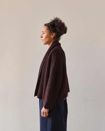 Atelier Delphine Kimono Waffle Jacket, Aubergine