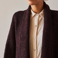 Atelier Delphine Kimono Waffle Jacket, Aubergine