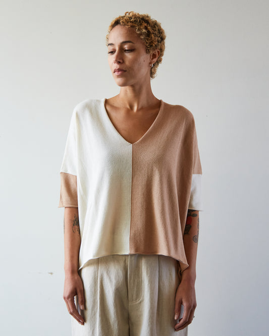 Atelier Delphine Laguna Sweater Dual, Cream / Chestnut