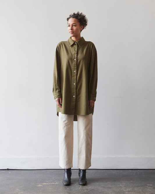 Atelier Delphine Oversized Overlay Flannel, Hunter Green