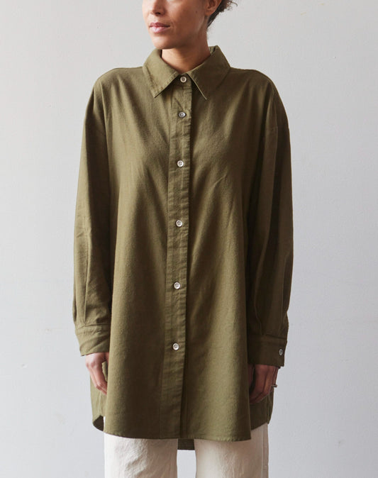 Atelier Delphine Oversized Overlay Flannel, Hunter Green