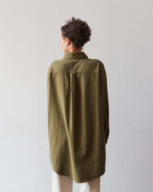 Atelier Delphine Oversized Overlay Flannel, Hunter Green