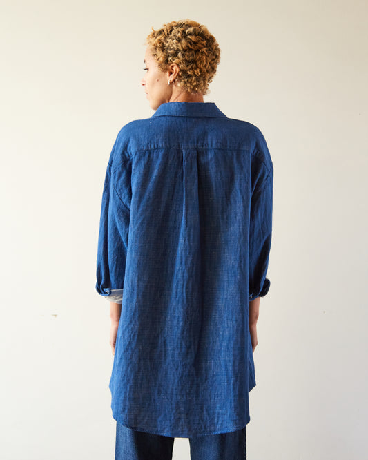 Atelier Delphine Oversized Shirt Jacket, Blue