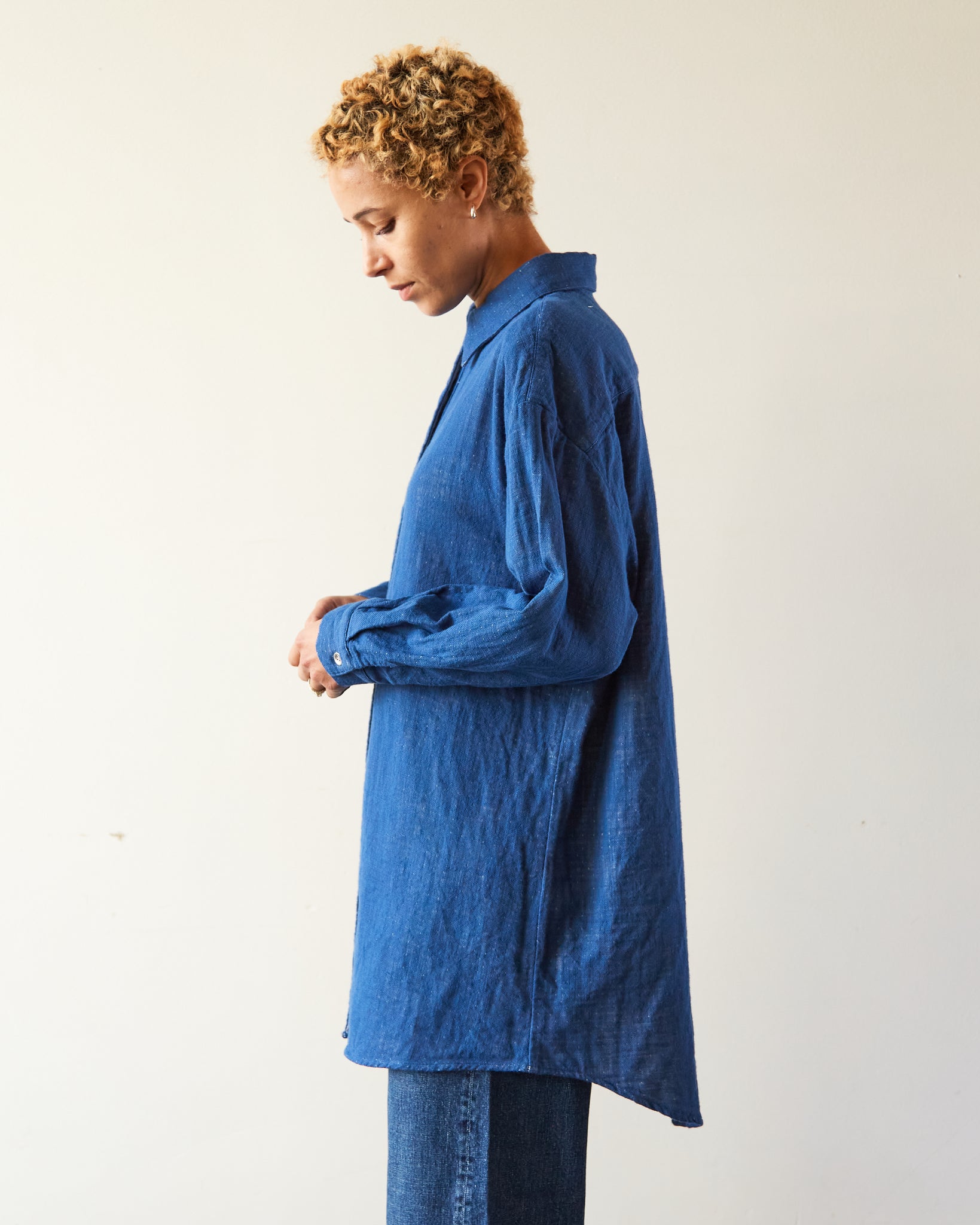 Atelier Delphine Oversized Shirt Jacket, Blue