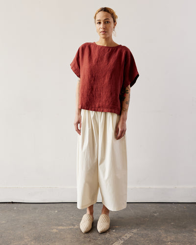 Black Crane Linen Box Top, Brick