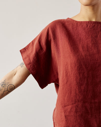 Black Crane Linen Box Top, Brick