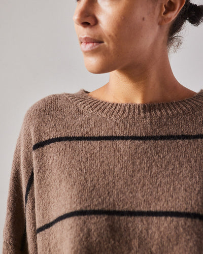 Cordera Baby Alpaca Striped Sweater, Brown