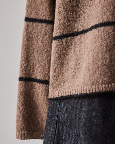Cordera Baby Alpaca Striped Sweater, Brown