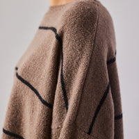 Cordera Baby Alpaca Striped Sweater, Brown