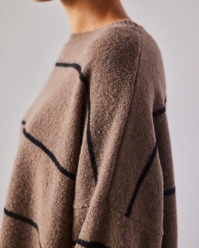 Cordera Baby Alpaca Striped Sweater, Brown