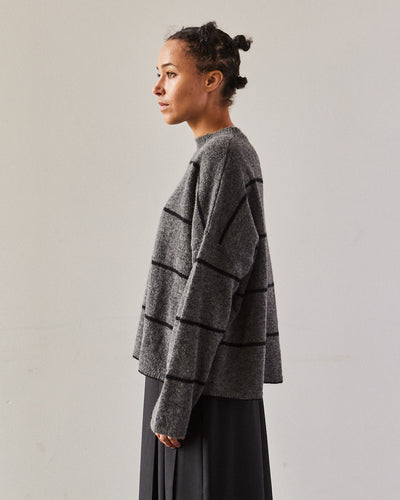 Cordera Baby Alpaca Striped Sweater, Grey