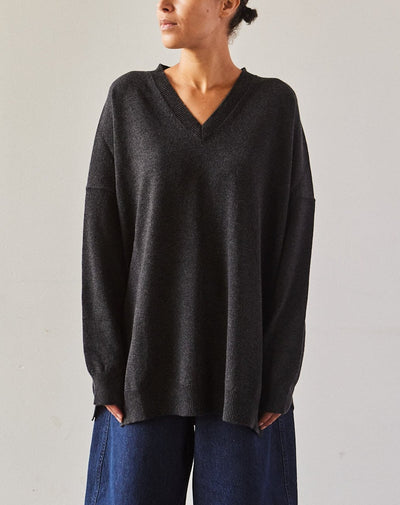 Cordera Cashmere V-neck Sweater, Anthracite