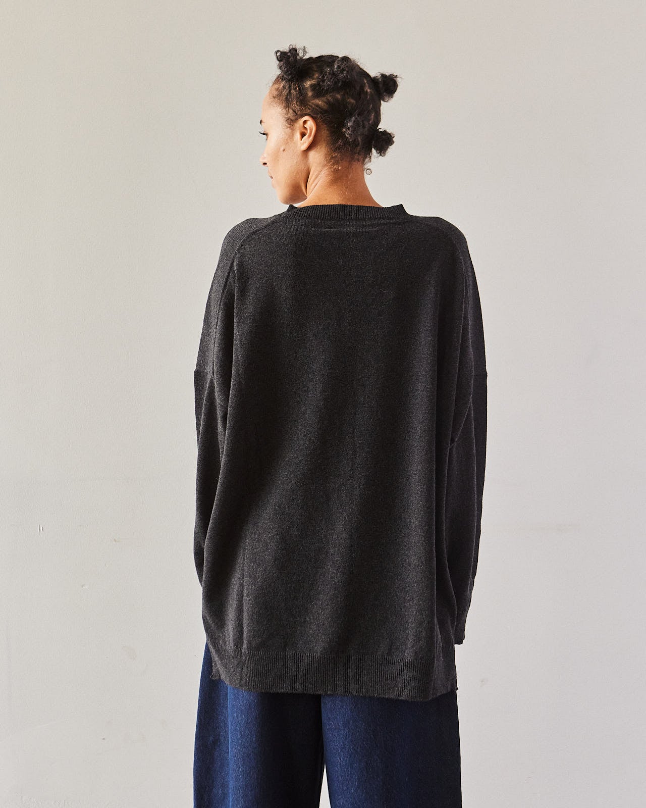 Cordera Cashmere V-neck Sweater, Anthracite