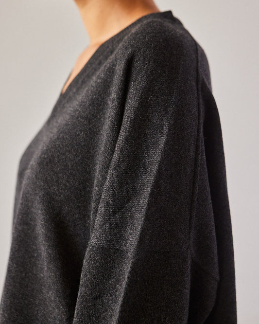 Cordera Cashmere V-neck Sweater, Anthracite