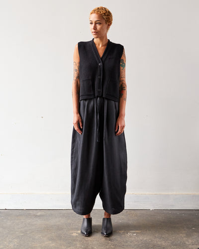 Cordera Linen Maxi Pants, Black