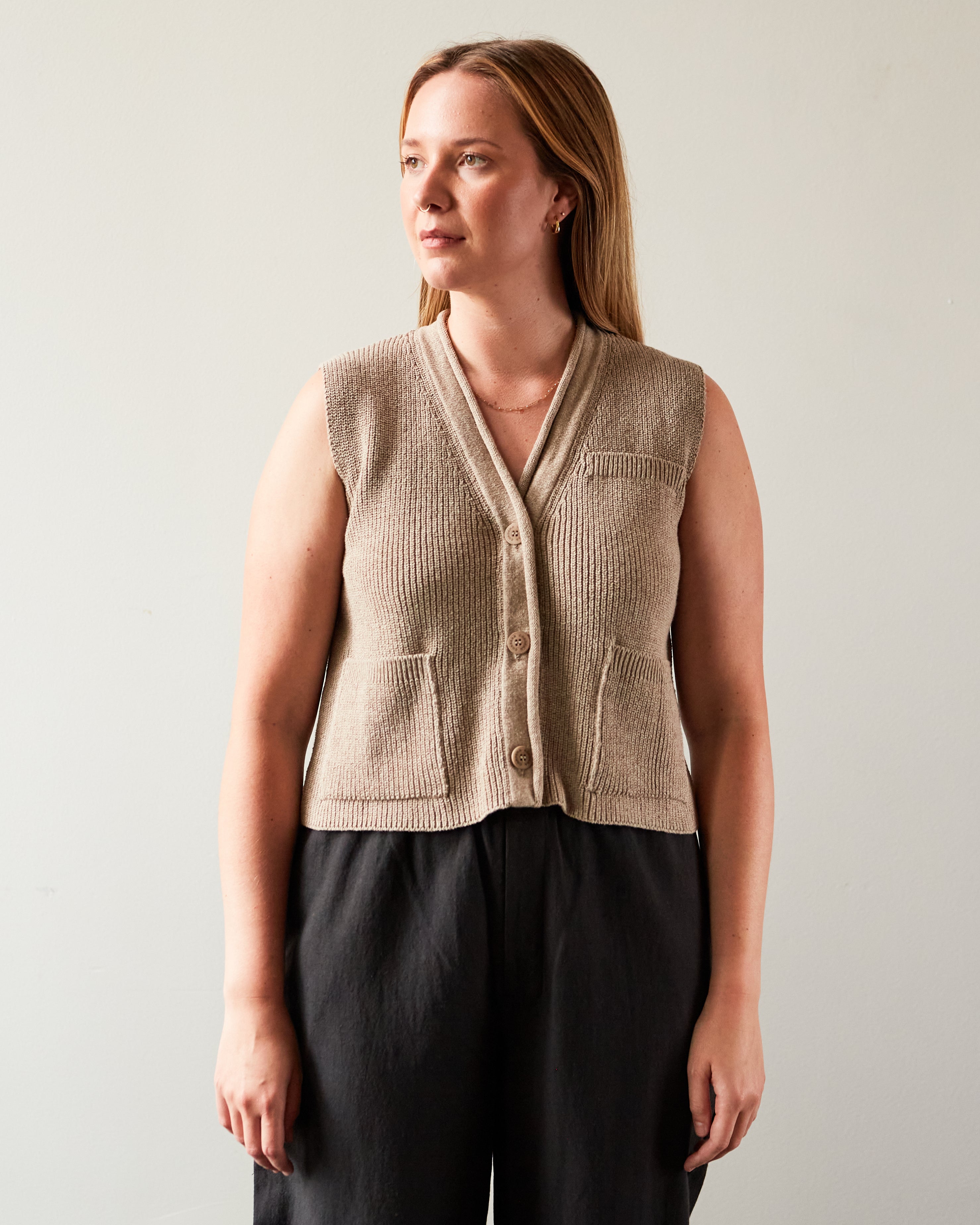 Cordera Cotton Waistcoat, Taupe – Glasswing