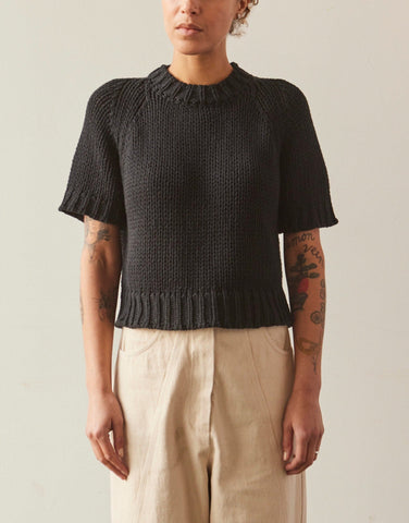 Cordera Cropped SS Sweater, Black