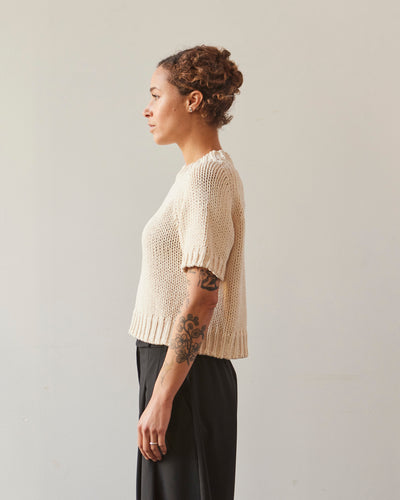 Cordera Cropped SS Sweater, Natural