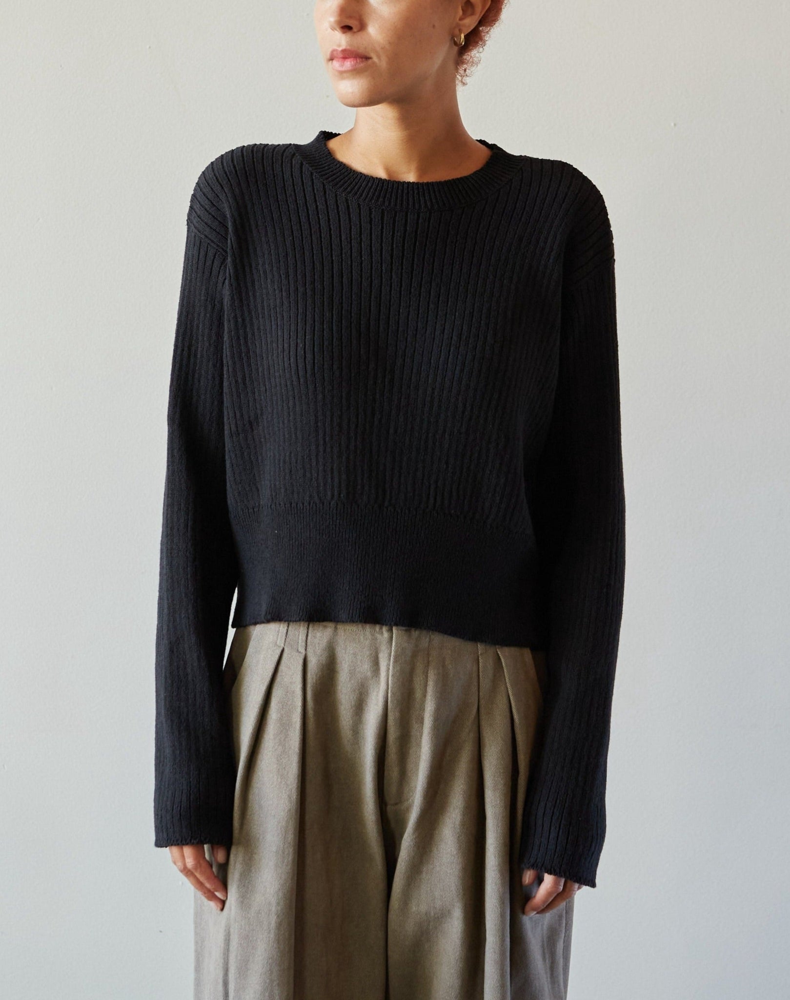 Cordera Cropped Sweater, Black