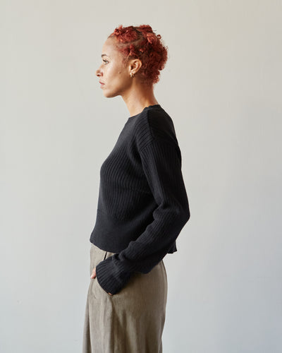Cordera Cropped Sweater, Black