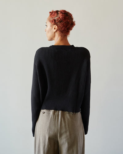 Cordera Cropped Sweater, Black