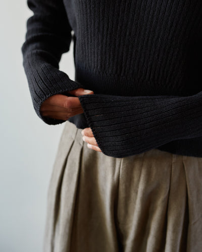 Cordera Cropped Sweater, Black