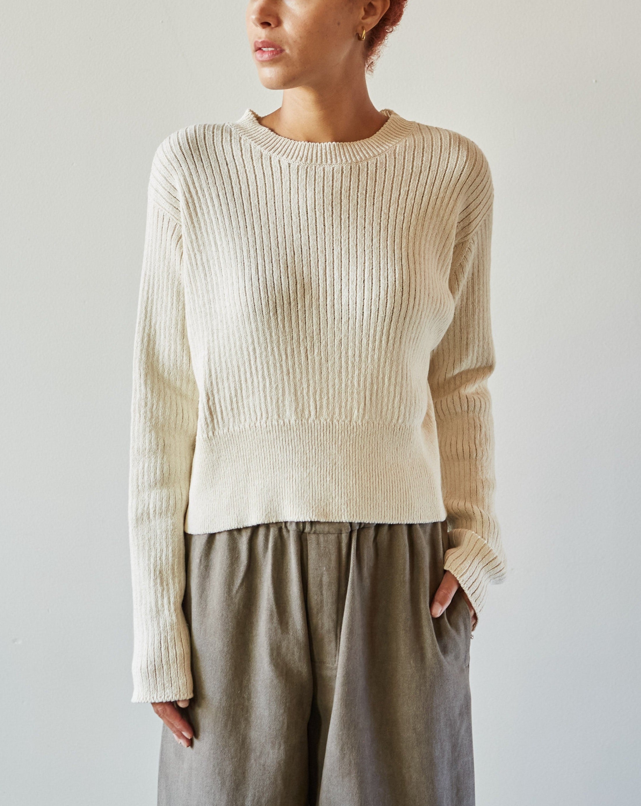 Cropped wool sweater hotsell