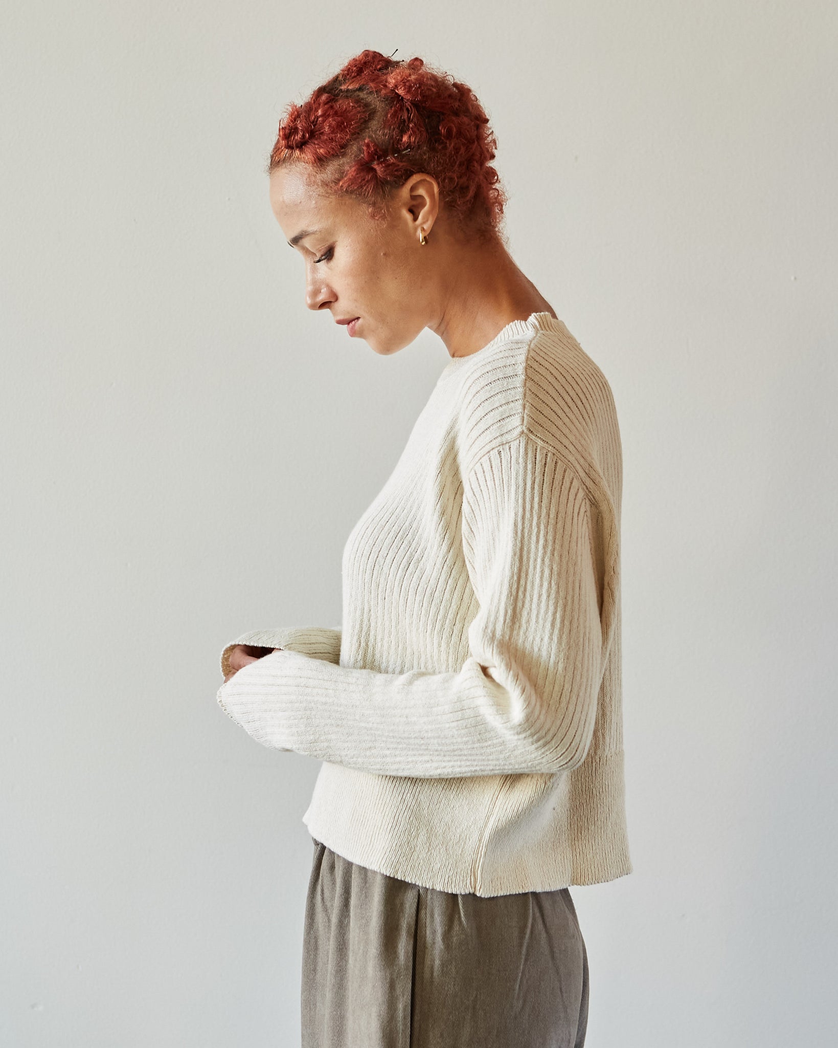 Cordera Cropped Sweater, Natural
