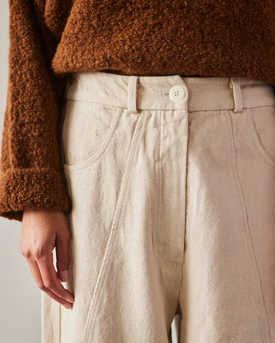 Cordera Cross Seam Pants, Natural