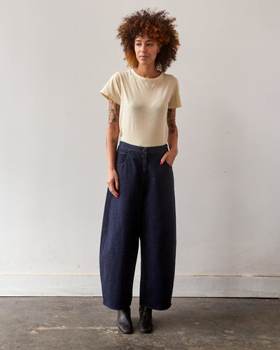 Cordera Curved Leg Pants, Denim