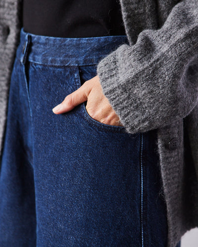 Cordera Curved Leg Pants, Denim