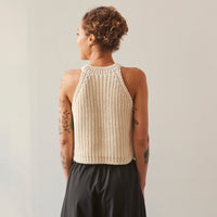 Cordera Halter Top Sweater, Natural