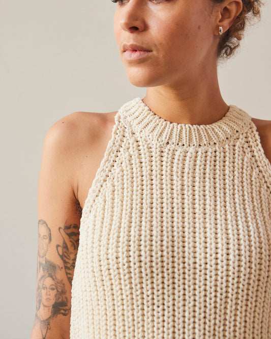 Cordera Halter Top Sweater, Natural