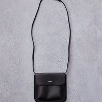 Cordera Leather Flap Bag, Black