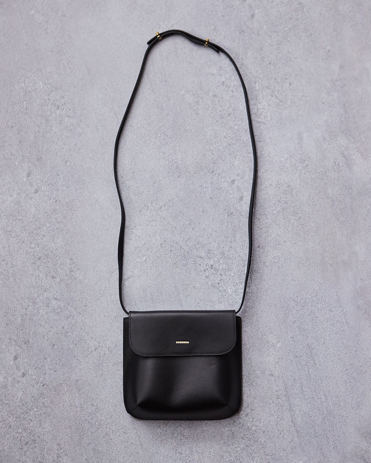 Black leather flap purse