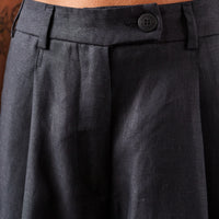 Cordera Linen Bermuda Shorts, Black