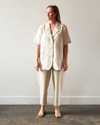 Cordera Linen Blazer Shirt, Natural