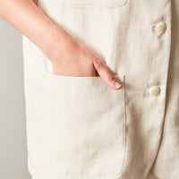 Cordera Linen Blazer Shirt, Natural
