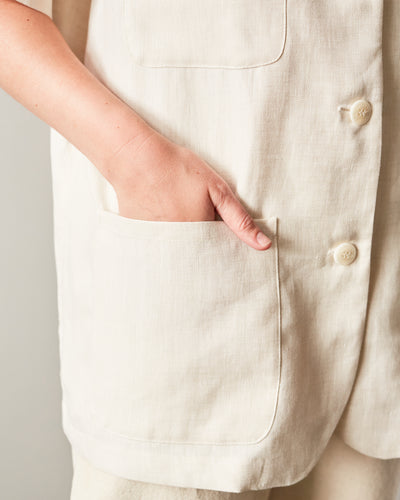 Cordera Linen Blazer Shirt, Natural