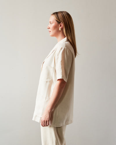 Cordera Linen Blazer Shirt, Natural