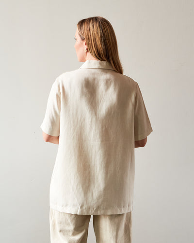 Cordera Linen Blazer Shirt, Natural